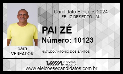 Candidato PAI ZÉ 2024 - FELIZ DESERTO - Eleições