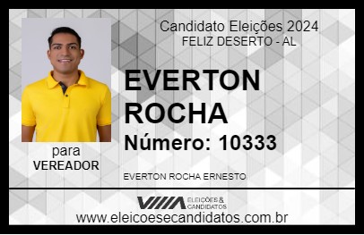 Candidato EVERTON ROCHA 2024 - FELIZ DESERTO - Eleições