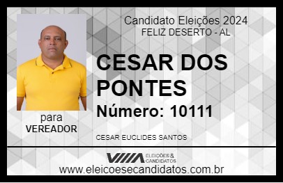 Candidato CESAR DOS PONTES 2024 - FELIZ DESERTO - Eleições