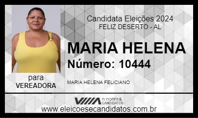 Candidato MARIA HELENA 2024 - FELIZ DESERTO - Eleições