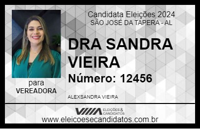 Candidato DRA SANDRA VIEIRA 2024 - SÃO JOSÉ DA TAPERA - Eleições