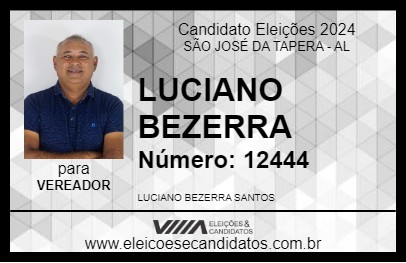 Candidato LUCIANO BEZERRA 2024 - SÃO JOSÉ DA TAPERA - Eleições