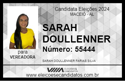 Candidato SARAH DOULLENNER 2024 - MACEIÓ - Eleições