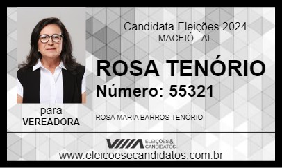 Candidato ROSA TENÓRIO 2024 - MACEIÓ - Eleições