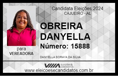 Candidato OBREIRA DANYELLA 2024 - CAJUEIRO - Eleições