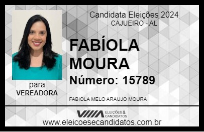 Candidato FABÍOLA MOURA 2024 - CAJUEIRO - Eleições