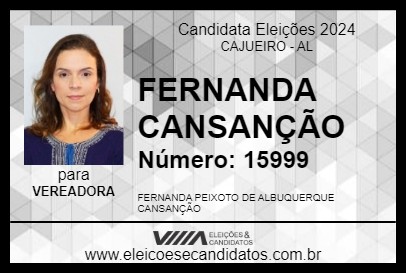 Candidato FERNANDA CANSANÇÃO 2024 - CAJUEIRO - Eleições