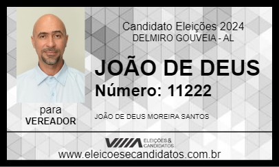 Candidato JOÃO DE DEUS 2024 - DELMIRO GOUVEIA - Eleições