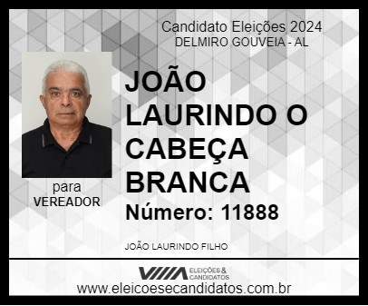 Candidato JOÃO LAURINDO O CABEÇA BRANCA 2024 - DELMIRO GOUVEIA - Eleições