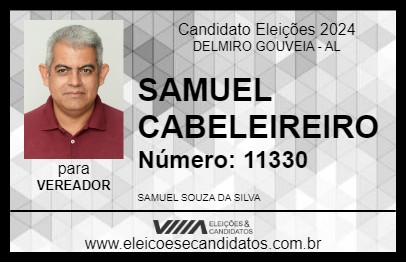 Candidato SAMUEL  CABELEIREIRO 2024 - DELMIRO GOUVEIA - Eleições