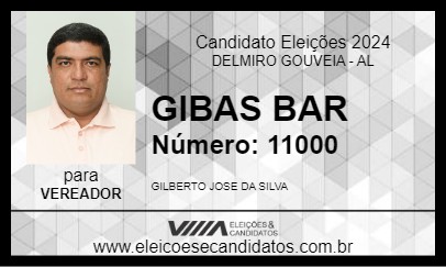 Candidato GIBAS BAR 2024 - DELMIRO GOUVEIA - Eleições