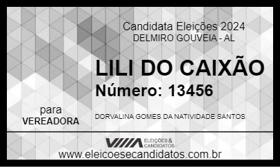 Candidato LILI DO CAIXÃO 2024 - DELMIRO GOUVEIA - Eleições