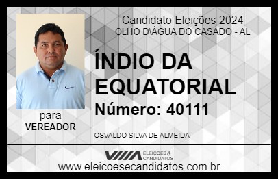 Candidato ÍNDIO 2024 - OLHO D\ÁGUA DO CASADO - Eleições