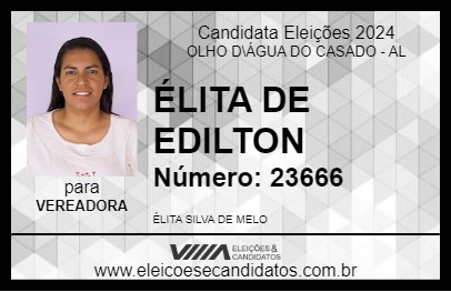 Candidato ÉLITA DE EDILTON 2024 - OLHO D\ÁGUA DO CASADO - Eleições