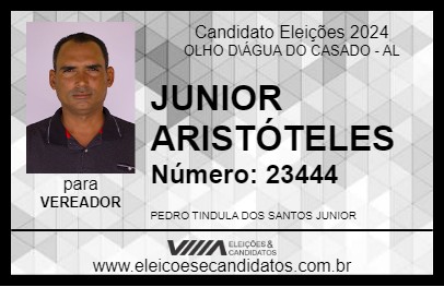 Candidato JUNIOR ARISTÓTELES 2024 - OLHO D\ÁGUA DO CASADO - Eleições