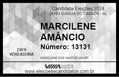 Candidato MARCILENE AMÂNCIO 2024 - OLHO D\ÁGUA DO CASADO - Eleições