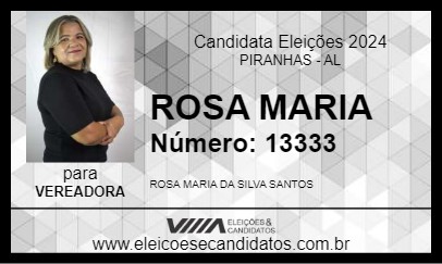 Candidato ROSA MARIA 2024 - PIRANHAS - Eleições