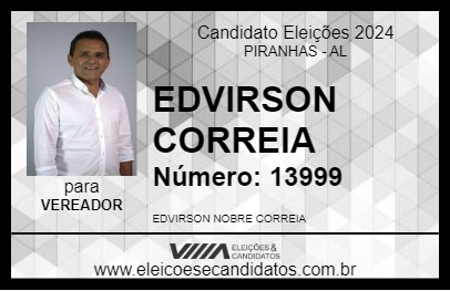 Candidato EDVIRSON CORREIA 2024 - PIRANHAS - Eleições