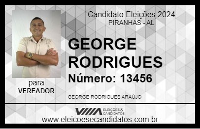 Candidato GEORGE RODRIGUES 2024 - PIRANHAS - Eleições