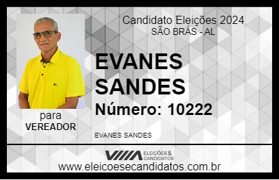 Candidato EVANES SANDES 2024 - SÃO BRÁS - Eleições