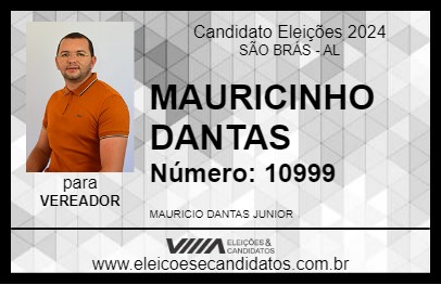 Candidato MAURICINHO DANTAS 2024 - SÃO BRÁS - Eleições