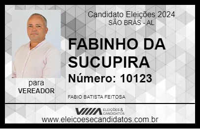 Candidato FABINHO DA SUCUPIRA 2024 - SÃO BRÁS - Eleições