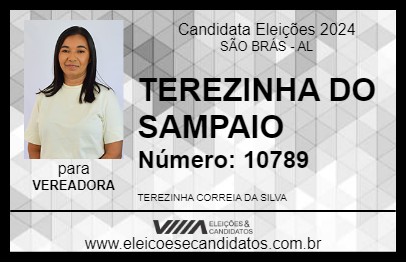 Candidato TEREZINHA DO SAMPAIO 2024 - SÃO BRÁS - Eleições