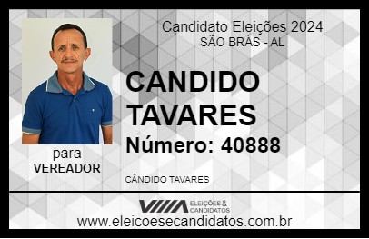 Candidato CANDIDO TAVARES 2024 - SÃO BRÁS - Eleições