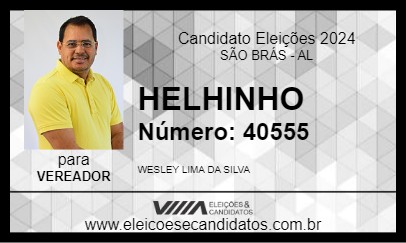 Candidato HELHINHO 2024 - SÃO BRÁS - Eleições