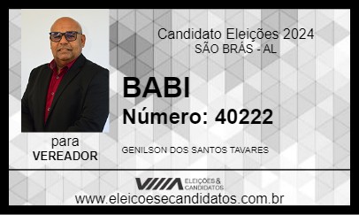 Candidato BABI 2024 - SÃO BRÁS - Eleições