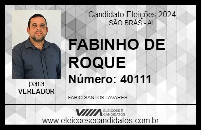 Candidato FABINHO DE ROQUE 2024 - SÃO BRÁS - Eleições