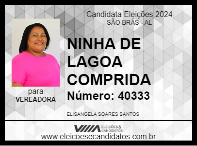 Candidato NINHA DE LAGOA COMPRIDA 2024 - SÃO BRÁS - Eleições