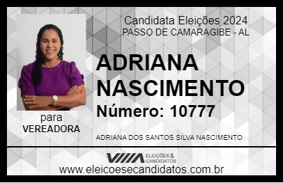 Candidato ADRIANA NASCIMENTO 2024 - PASSO DE CAMARAGIBE - Eleições