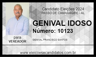 Candidato GENIVAL IDOSO 2024 - PASSO DE CAMARAGIBE - Eleições