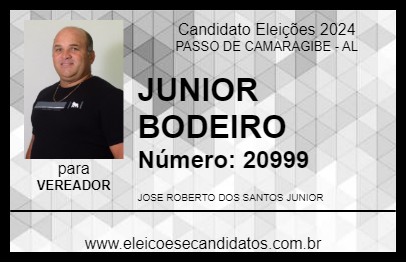 Candidato JUNIOR BODEIRO 2024 - PASSO DE CAMARAGIBE - Eleições