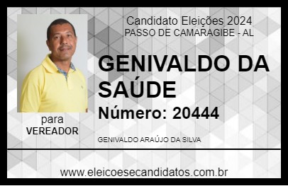 Candidato GENIVALDO DA SAÚDE 2024 - PASSO DE CAMARAGIBE - Eleições