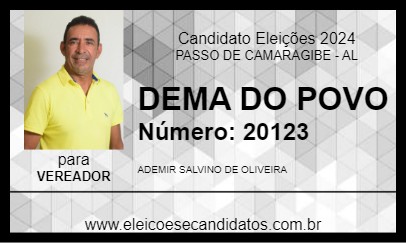 Candidato DEMA DO POVO 2024 - PASSO DE CAMARAGIBE - Eleições