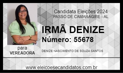 Candidato IRMÃ DENIZE 2024 - PASSO DE CAMARAGIBE - Eleições