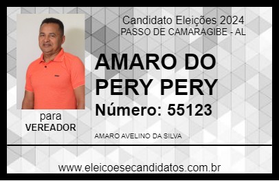 Candidato AMARO DO PERY PERY 2024 - PASSO DE CAMARAGIBE - Eleições