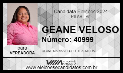 Candidato GEANE VELOSO 2024 - PILAR - Eleições