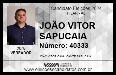 Candidato JOÃO VITOR SAPUCAIA 2024 - PILAR - Eleições