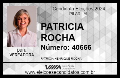 Candidato PATRICIA ROCHA 2024 - PILAR - Eleições