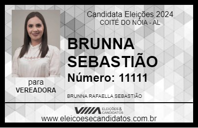 Candidato BRUNNA SEBASTIÃO 2024 - COITÉ DO NÓIA - Eleições