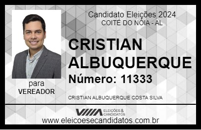 Candidato CRISTIAN ALBUQUERQUE 2024 - COITÉ DO NÓIA - Eleições