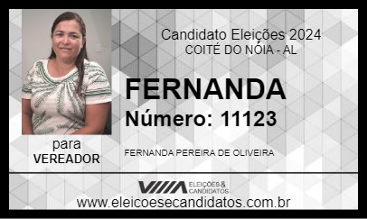 Candidato FERNANDA 2024 - COITÉ DO NÓIA - Eleições