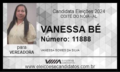 Candidato VANESSA BÉ 2024 - COITÉ DO NÓIA - Eleições