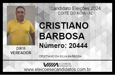 Candidato CRISTIANO BARBOSA 2024 - COITÉ DO NÓIA - Eleições