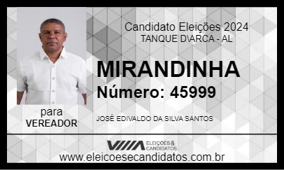 Candidato MIRANDINHA 2024 - TANQUE D\ARCA - Eleições