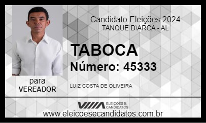 Candidato TABOCA 2024 - TANQUE D\ARCA - Eleições