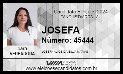 Candidato JOSEFA 2024 - TANQUE D\ARCA - Eleições